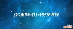 QQ里如何打开好友微视