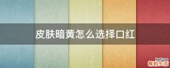 皮肤暗黄怎么选择口红
