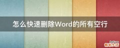 怎么快速删除Word的所有空行