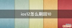 ios12怎么刷回10