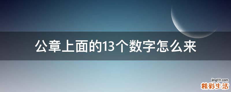 公章上面的13个数字怎么来