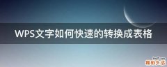 WPS文字如何快速的转换成表格