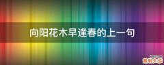 向阳花木早逢春的上一句