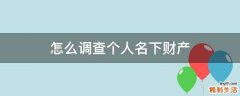 怎么调查个人名下财产