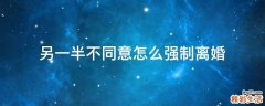 另一半不同意怎么强制离婚