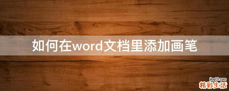 如何在word文档里添加画笔