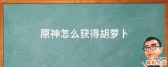 原神怎么获得胡萝卜