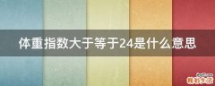 体重指数大于等于24是什么意思