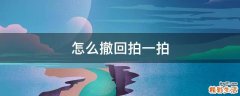 怎么撤回拍一拍