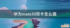 华为mate30双卡怎么插