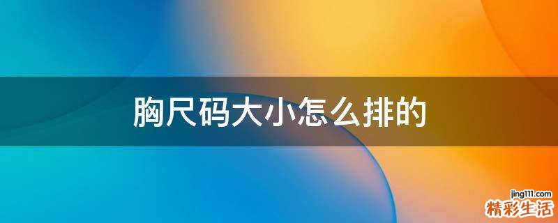 胸尺码大小怎么排的