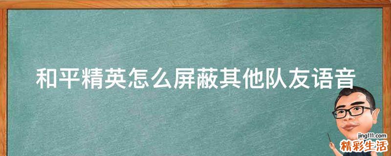 和平精英怎么屏蔽其他队友语音