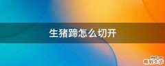 生猪蹄怎么切开