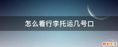 怎么看行李托运几号口