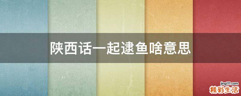 陕西话一起逮鱼啥意思