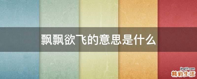 飘飘欲飞的意思是什么