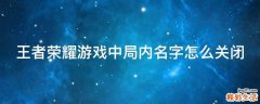 王者荣耀游戏中局内名字怎么关闭