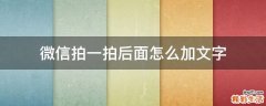微信拍一拍后面怎么加文字