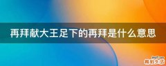 再拜献大王足下的再拜是什么意思