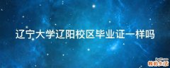 辽宁大学辽阳校区毕业证一样吗