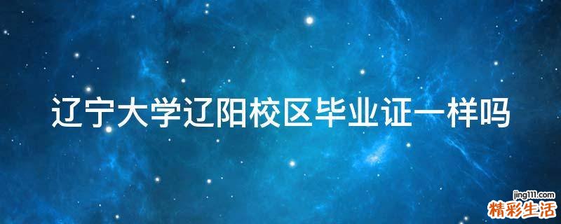 辽宁大学辽阳校区毕业证一样吗