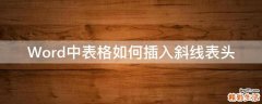 Word中表格如何插入斜线表头
