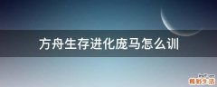 方舟生存进化庞马怎么训