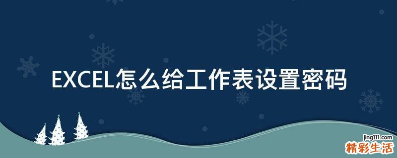 EXCEL怎么给工作表设置密码