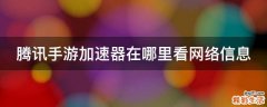 腾讯手游加速器在哪里看网络信息