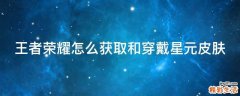 王者荣耀怎么获取和穿戴星元皮肤