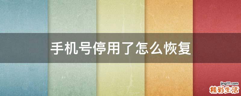 手机号停用了怎么恢复