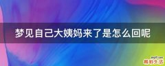 梦见自己大姨妈来了是怎么回呢
