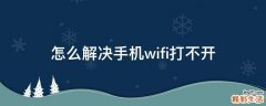怎么解决手机wifi打不开
