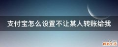 支付宝怎么设置不让某人转账给我