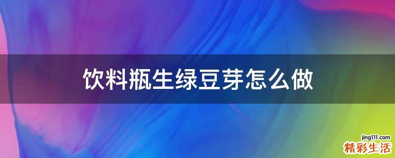 饮料瓶生绿豆芽怎么做
