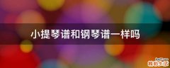 小提琴谱和钢琴谱一样吗