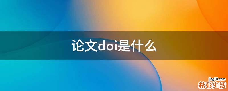 论文doi是什么