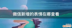 微信新增的表情在哪查看