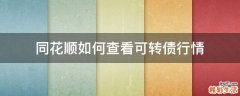 同花顺如何查看可转债行情