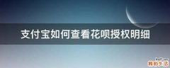支付宝如何查看花呗授权明细