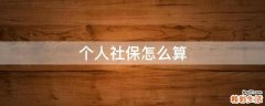 个人社保怎么算