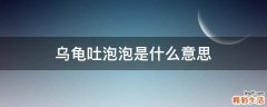乌龟吐泡泡是什么意思
