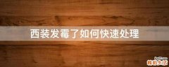 西装发霉了如何快速处理