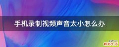手机录制视频声音太小怎么办