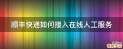 顺丰快递如何接入在线人工服务