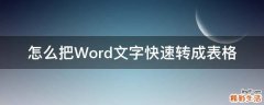 怎么把Word文字快速转成表格