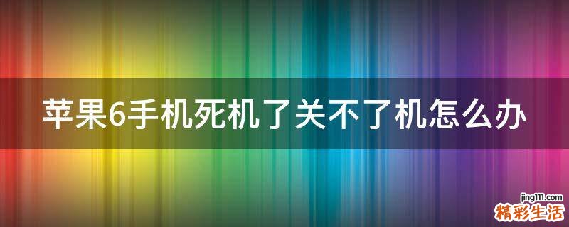 苹果6手机死机了关不了机怎么办