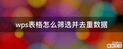 wps表格怎么筛选并去重数据