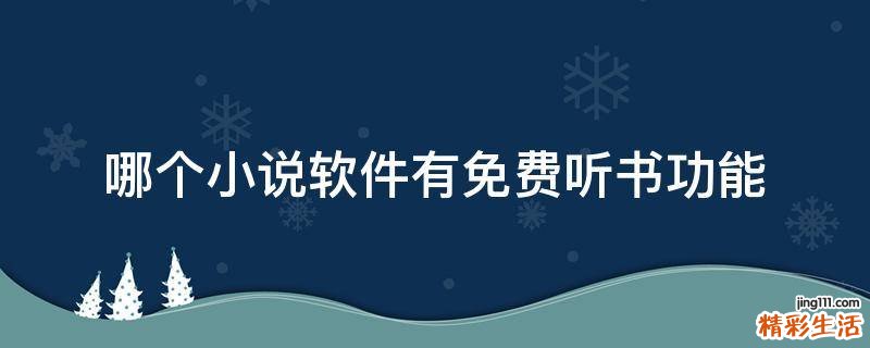 哪个小说软件有免费听书功能