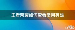 王者荣耀如何查看常用英雄